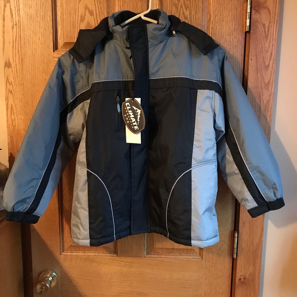 Climate Concepts Black and Gray fleece lined hooded Jacket M 8